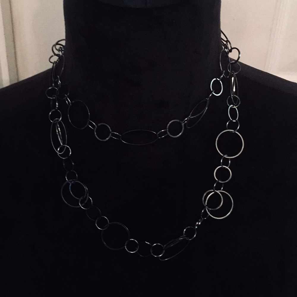 Metal/Gray Tone Chain Necklace/Belt Wrap Around